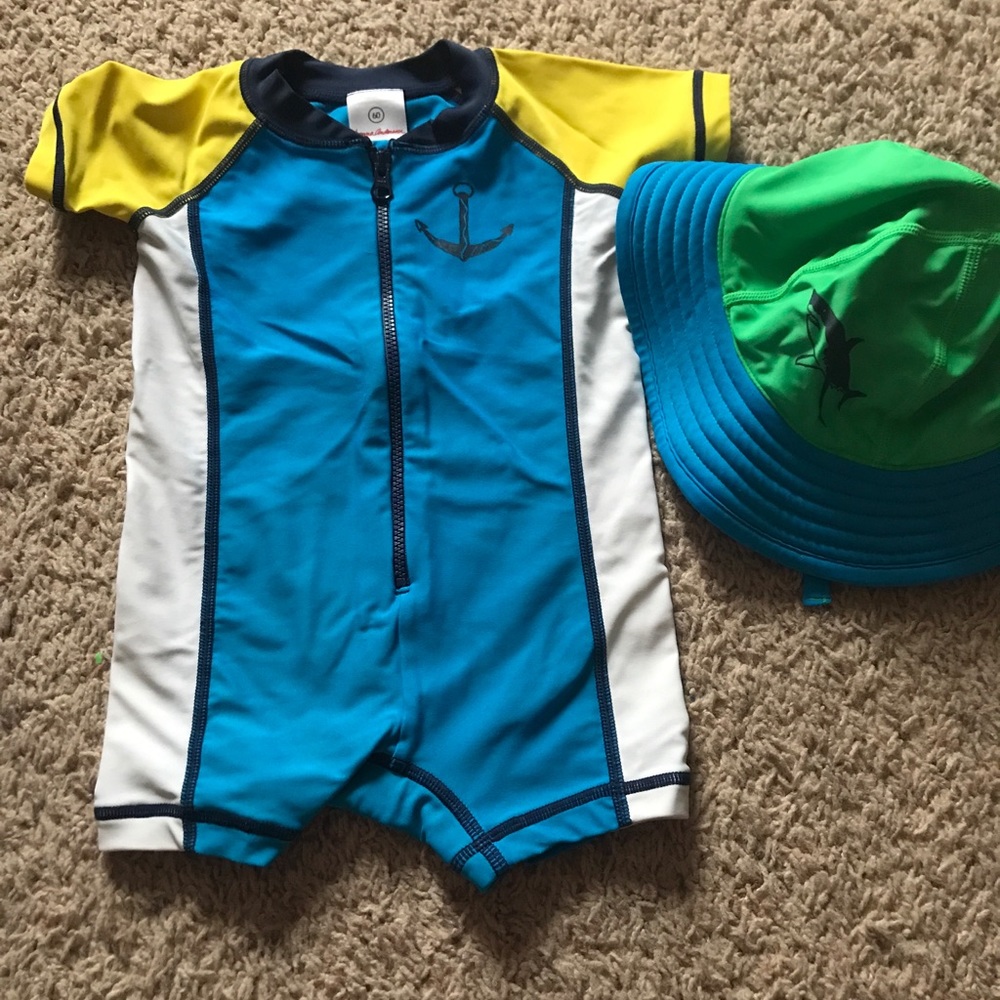 One piece swimsuit with hat